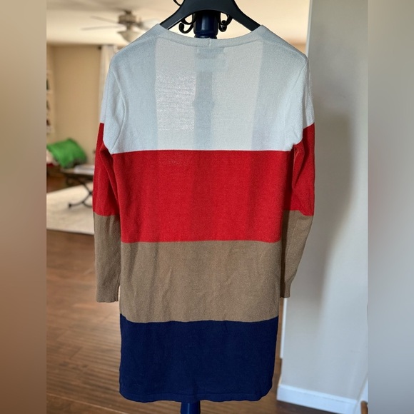 ECOWish Women's Color Block Cardigan - Orange, Tan, Navy, White, Size XL - Picture 6 of 6